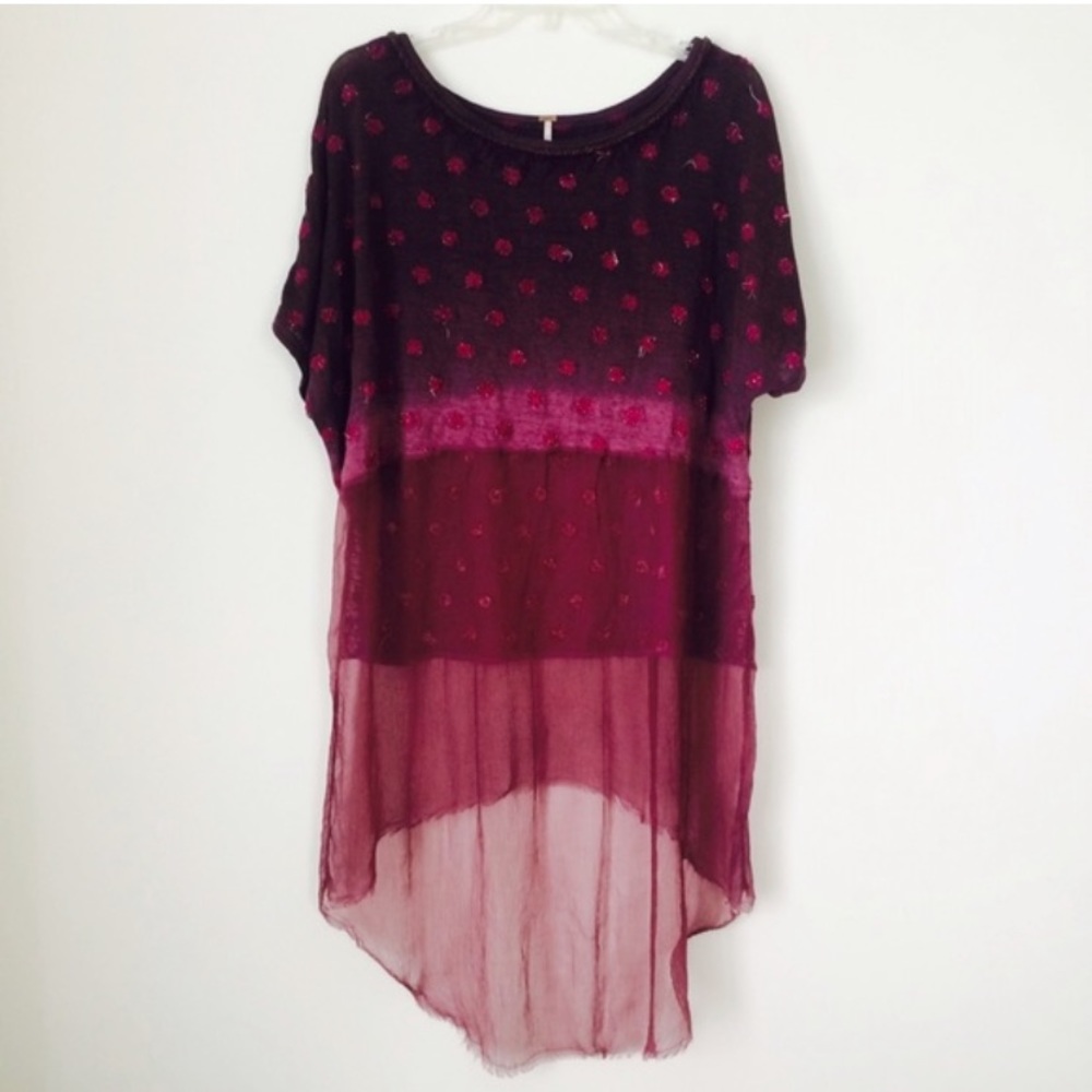 Free People Hi-Low sheer tunic